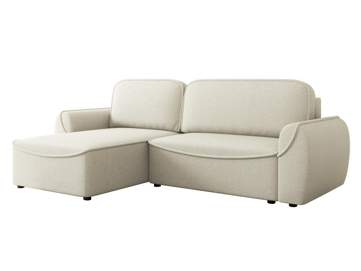 ECKSOFA Loom - Creme/Schwarz, Holz/Kunststoff (261/175cm) - MIRJAN24