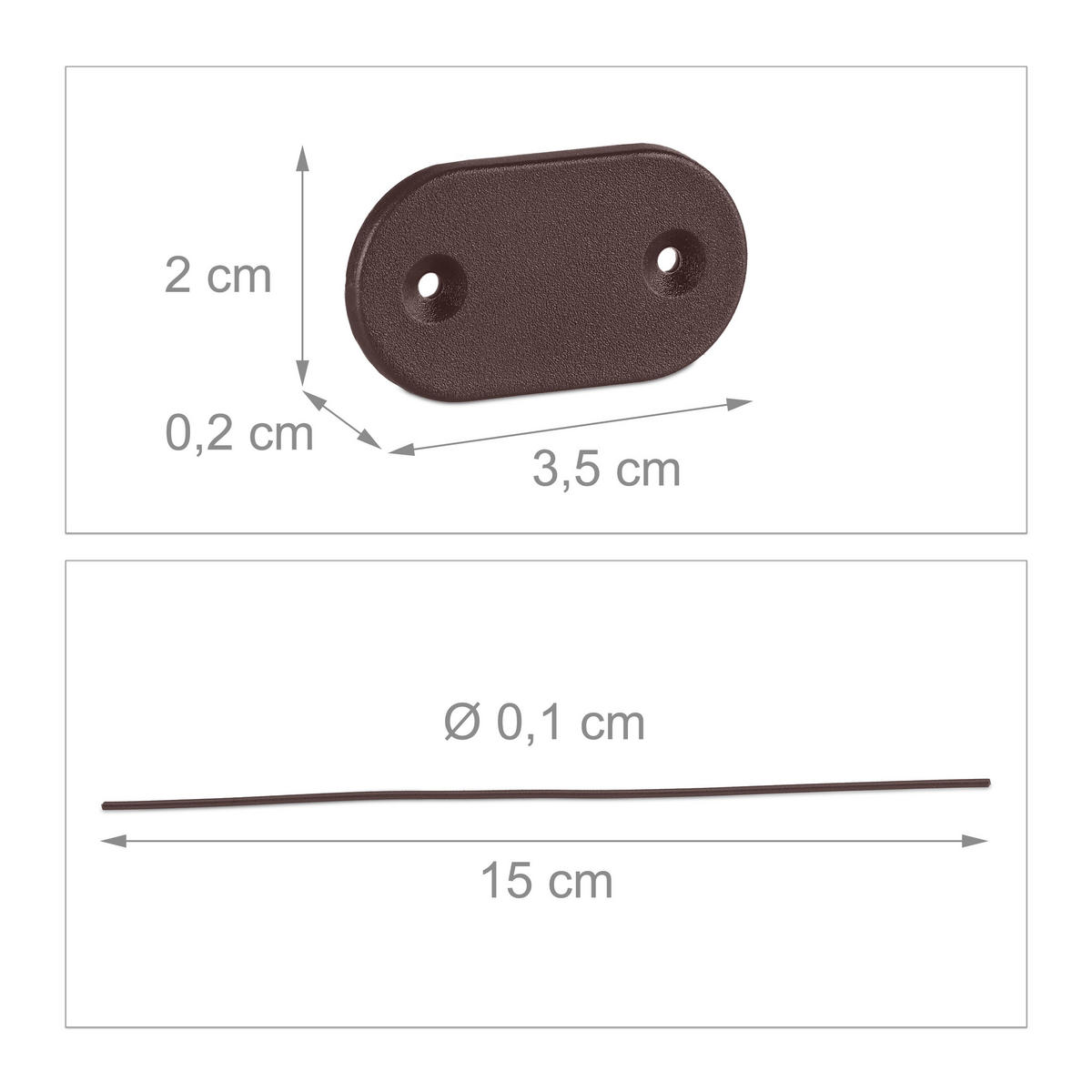 52DÍLNÝ nástavec pro ochranu soukromí - hnědá, kov/plast (0.1/15cm) - Relaxdays