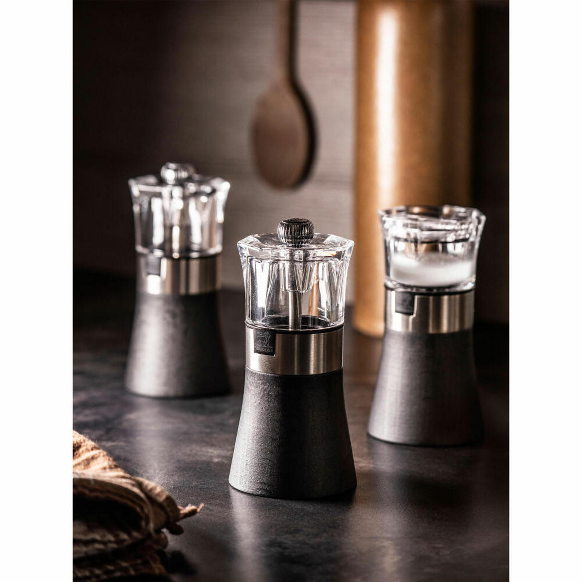 PFEFFERMÜHLE Oslo 12cm Buchenholz Graphit Stahlmahlwerk - Grau, Kunststoff (5.9/12/5.9cm) - PEUGEOT