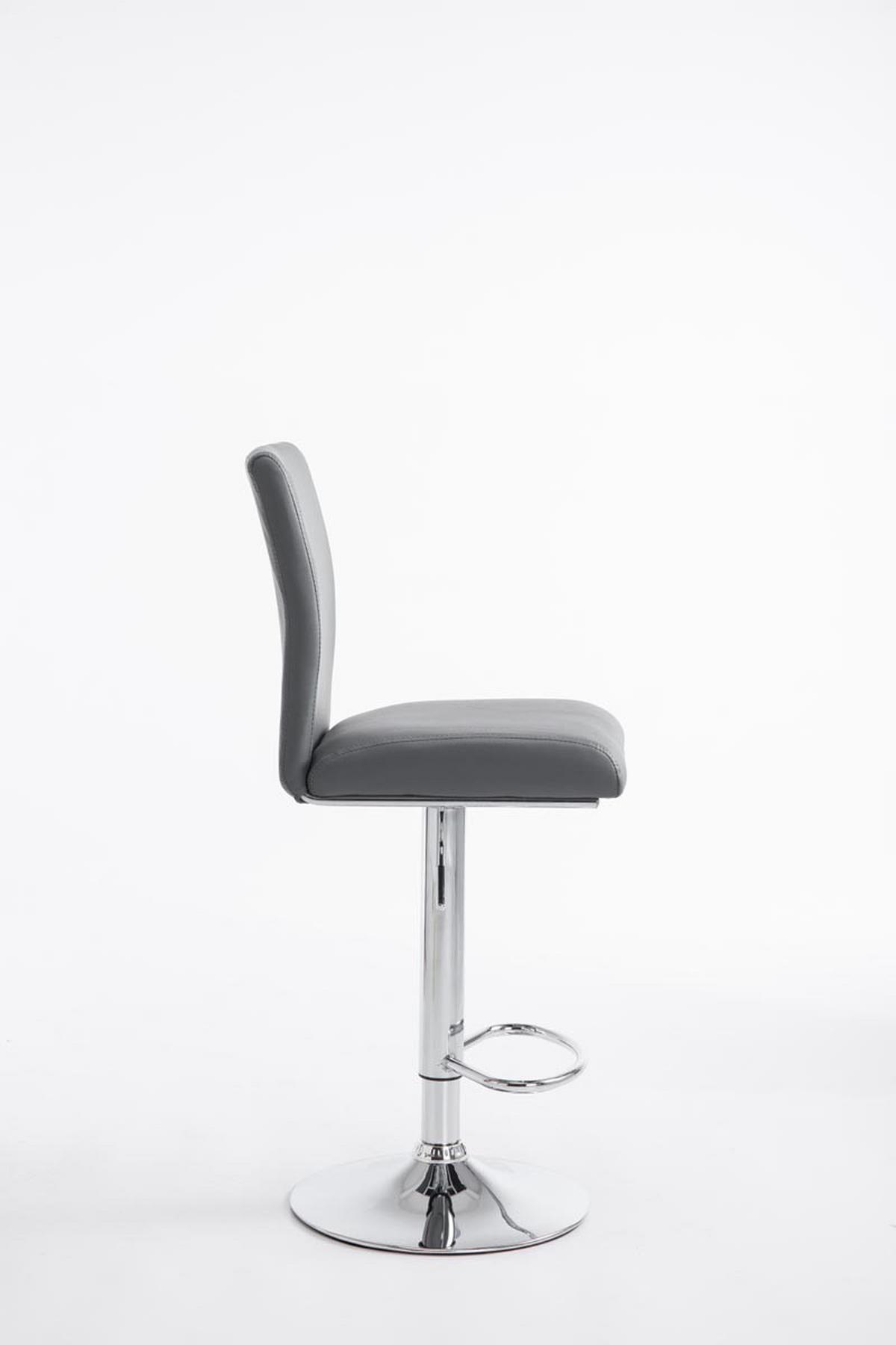 BARHOCKER Köln 95-115 cm Grau - Grau, Leder (38.5/95/47cm) - furnicato