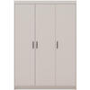 DREHTÜRENSCHRANK Elena mit 3 Türen, ohne Spiegel, Sandbeige - Sandfarben, Holzwerkstoff (130/190/53cm) - Beautysofa