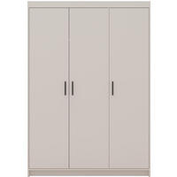 DREHTÜRENSCHRANK Elena mit 3 Türen, ohne Spiegel, Sandbeige - Sandfarben, Holzwerkstoff (130/190/53cm) - Beautysofa