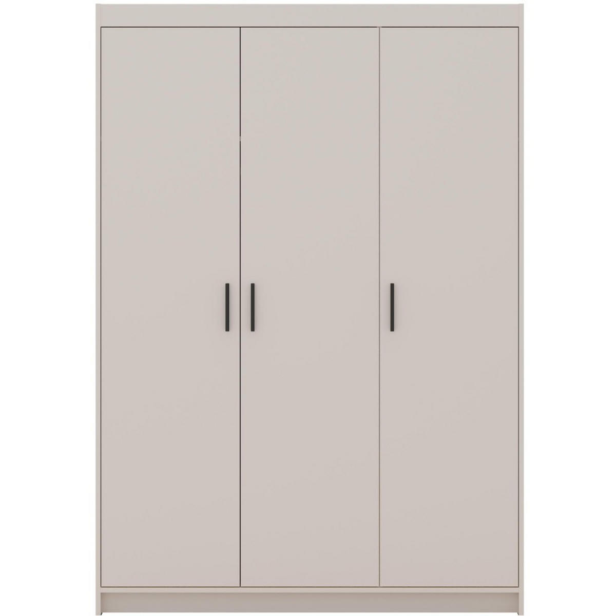 DREHTÜRENSCHRANK Elena mit 3 Türen, ohne Spiegel, Sandbeige - Sandfarben, Holzwerkstoff (130/190/53cm) - Beautysofa