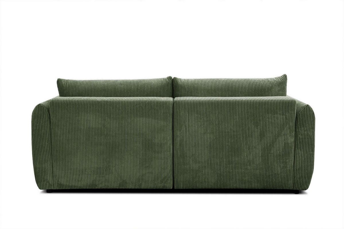 ECKSOFA TAUER 3-Sitzer, olivgrün - Schwarz/Olivgrün, Holzwerkstoff/Kunststoff (173/206cm) - Courtois Laville