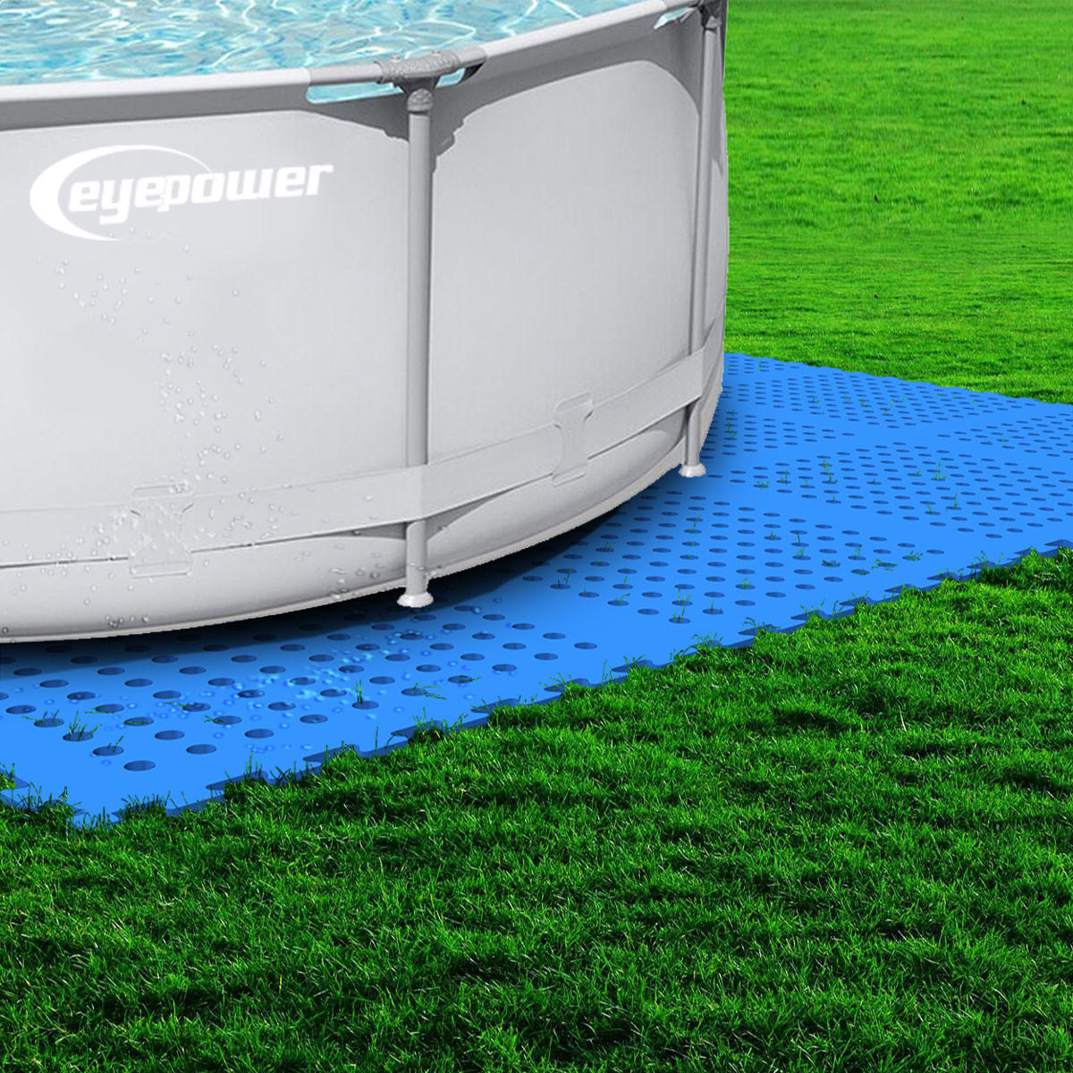 POOLMATTEN 11,2m² 32 EVA Matten 62 cm Blau - Blau, Kunststoff (62/62cm) - eyepower