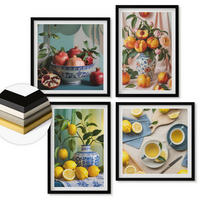 WANDBILDER 4er-Set - 50x50 cm & 40x60 cm Schwarzer Rahmen - Matisses stilvolle Figuren - Schwarz, Kunststoff (50/50cm) - ArtPrintCave