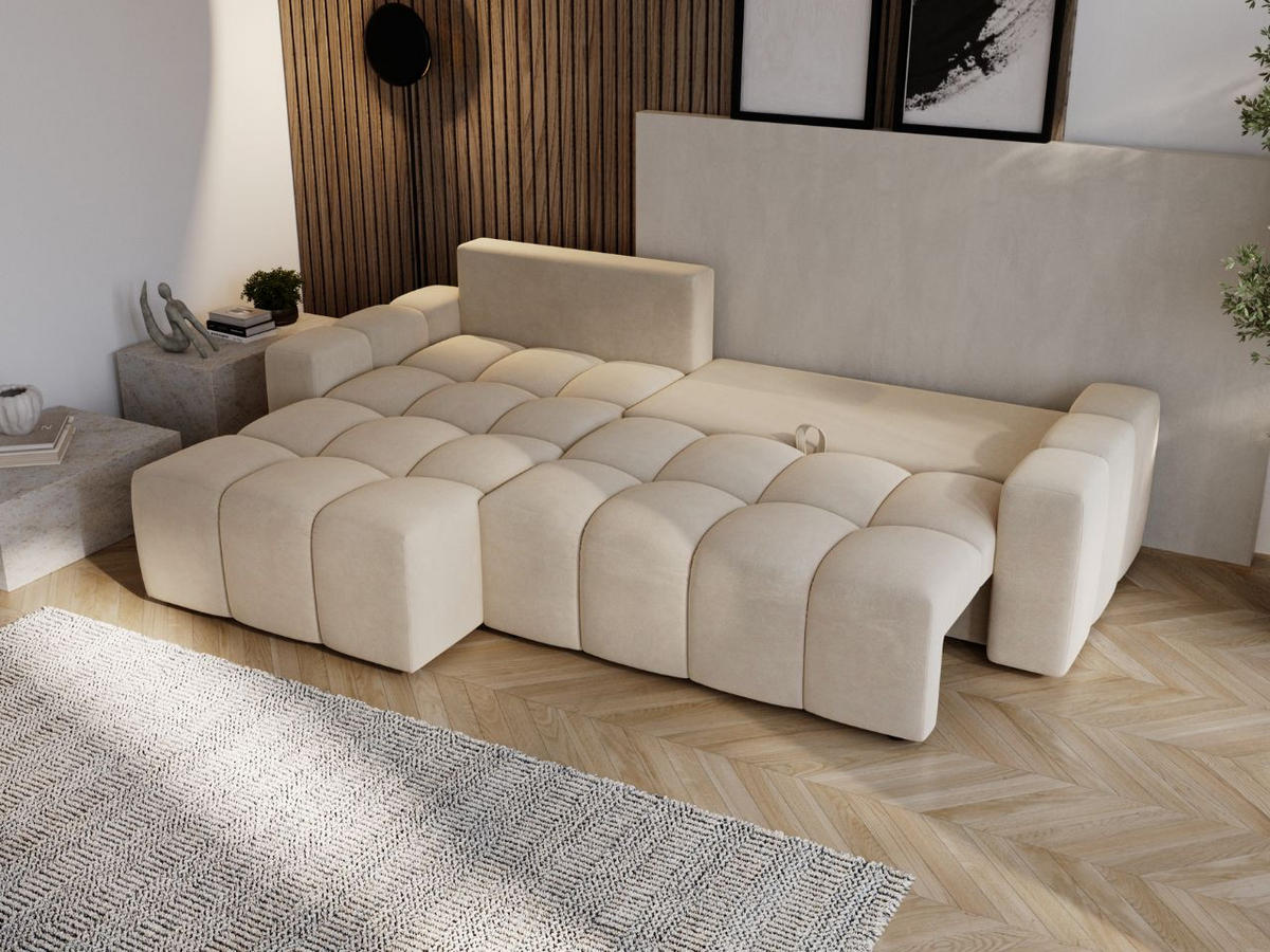 ECKSOFA Bresso Beige - Beige, Holz/Textil (255/168cm) - Graingold