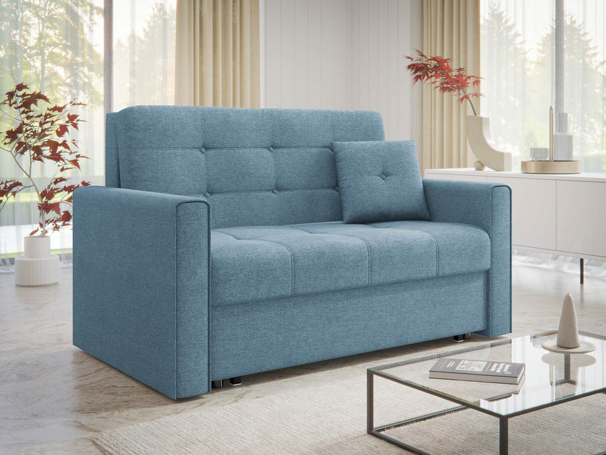 SCHLAFSOFA Viva Lux II - Blau, Holz/Textil (133/85/98cm) - MIRJAN24