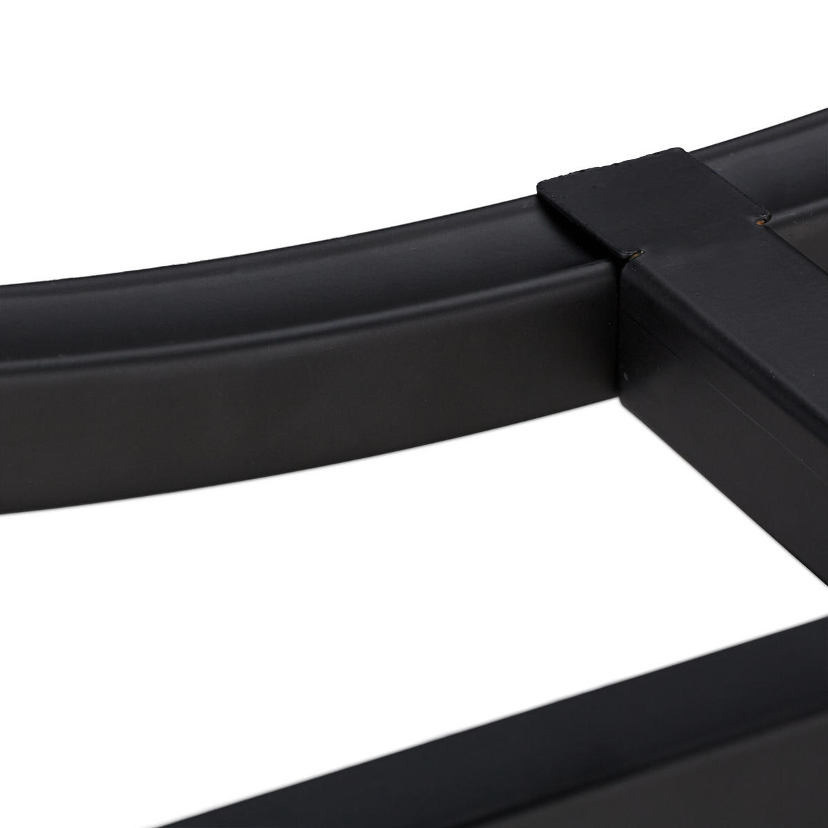 KAMINHOLZREGAL Schwarz Stahl halbrund 55x92x21 cm - Schwarz, Metall (92/55/21cm) - Relaxdays