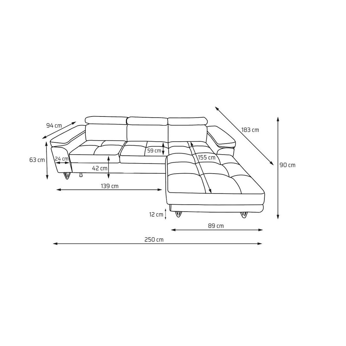 ECKSOFA NORIS L Rechts mit Schlaffunktion 128x203 Velours Dunkelgrün - Dunkelgrün/Schwarz, Holz/Textil (250/183cm) - Muffo