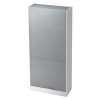 ROLLLADENSCHRANK - 5 Ordnerhöhen 40/90/200,4 cm in Weiß/Silberfarben Bogengriff (Metall) - Silberfarben/Weiß, Holzwerkstoff (90/200.4/40cm) - bümö