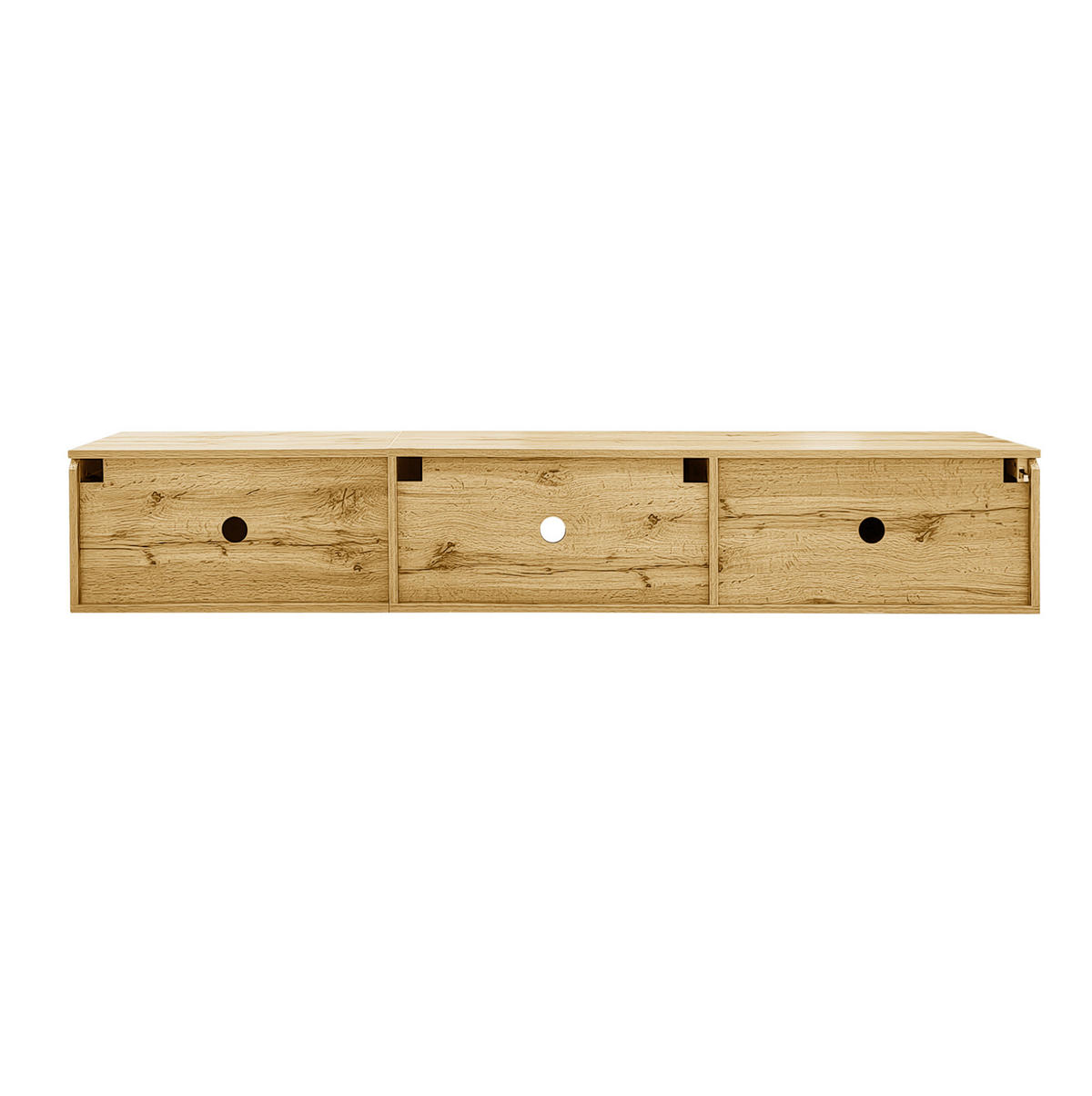 LOWBOARD 180/35/30 cm aus MDF und Spanplatte mit LED-Beleuchtung Schwarz (Holzoptik) - Schwarz, Holzwerkstoff (180/30/35cm) - Modenvie