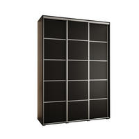 SCHWEBETÜRENSCHRANK 235,2/180/45 3-türig - Silberfarben/Schwarz, Holz/Metall (180/235/45cm) - Abiks Möbel