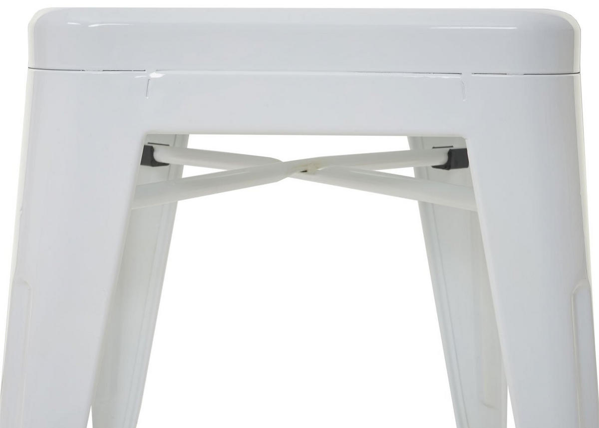 HOCKER Weiß 4er-Set - Weiß, Metall (39/46/39cm) - MCW