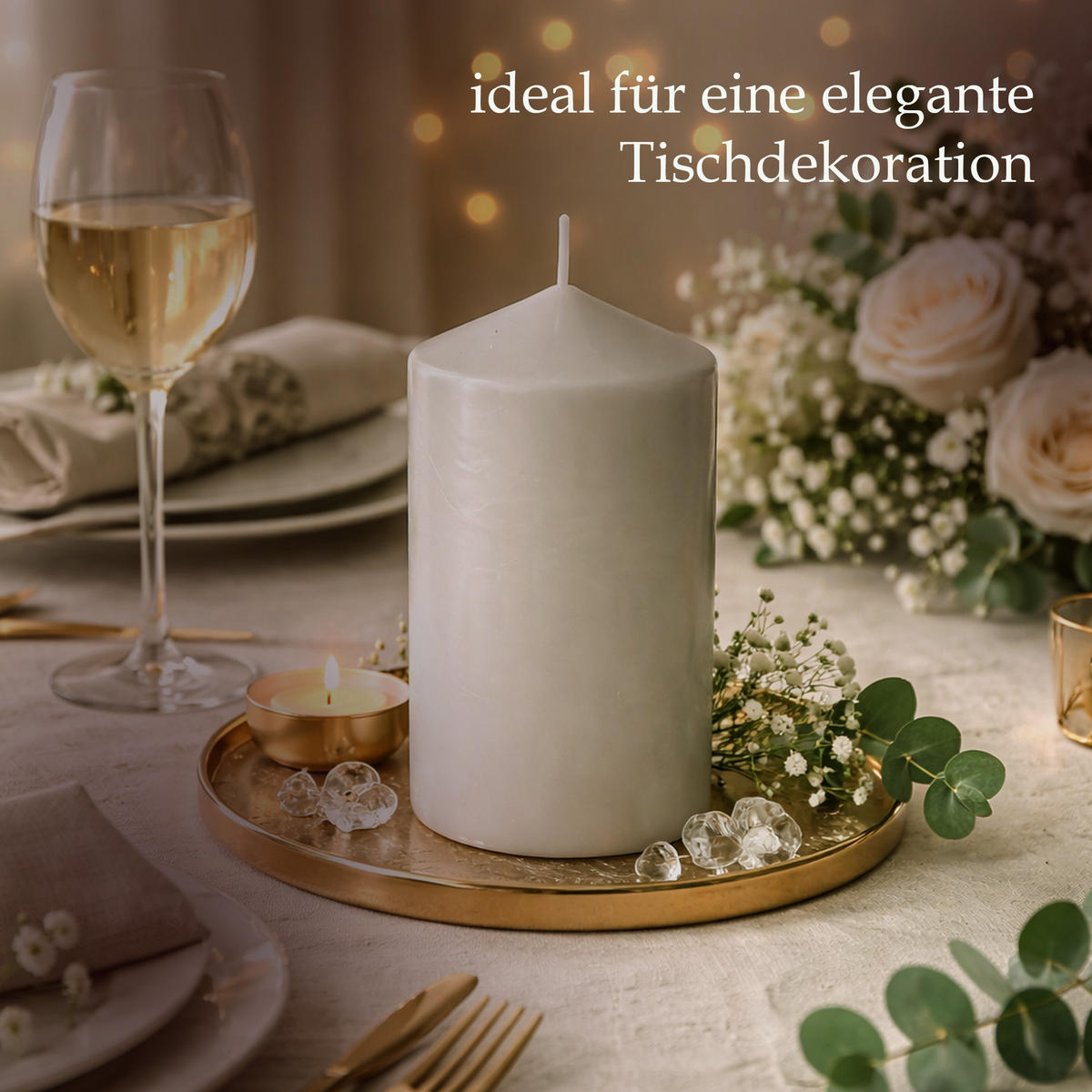 STUMPENKERZEN Ø7cm x 15cm Taupe (4er Pack) - Taupe, Naturmaterialien (15cm) - HS Candle