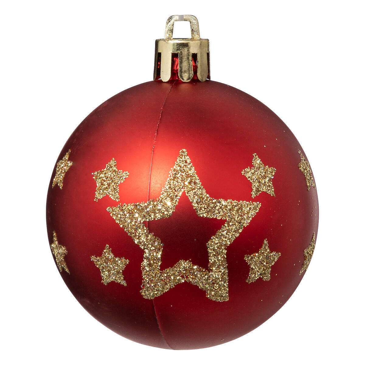 WEIHNACHTSKUGELN Glitzer-Muster Ø 6 cm - Rot, Kunststoff (6/7.2/6cm) - Atmosphera Createur d´interieur