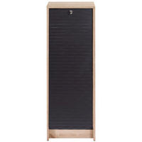 AKTENSCHRANK mit Rolladentür 38,5/35/104cm - Eichefarben/Schwarz, Holzwerkstoff (35/104/38.5cm) - Simmob