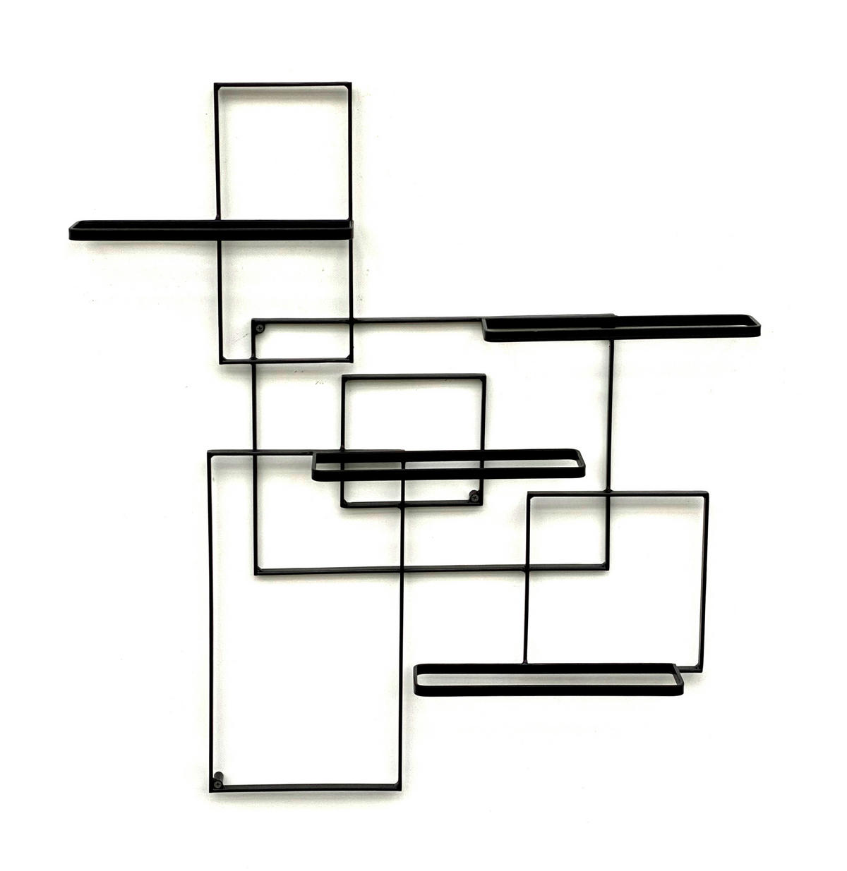WEINREGAL für 4 Flaschen Metall Schwarz Black Line - Schwarz, Metall (75/90/10cm) - DanDiBo