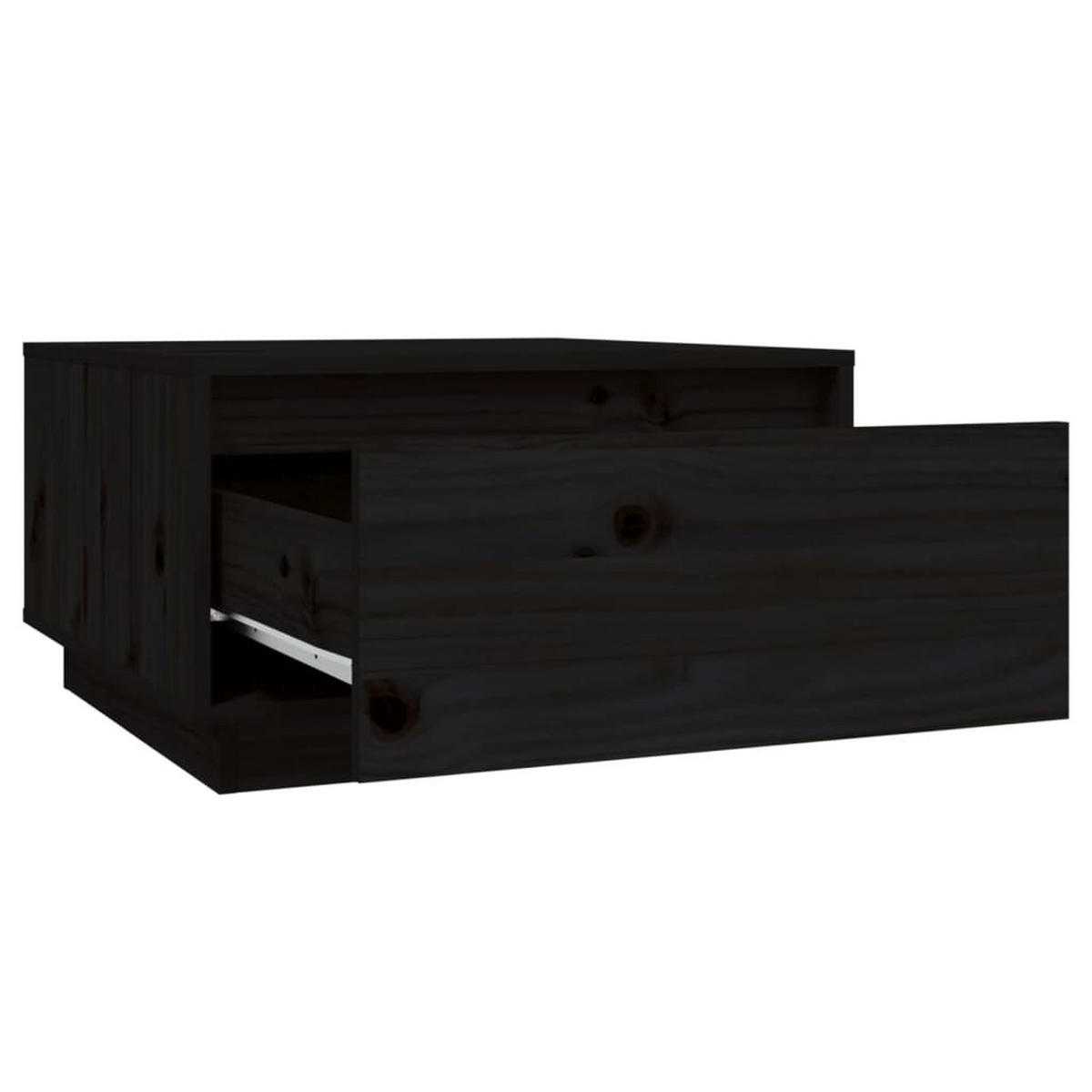 COUCHTISCH Schwarz 55x56x32 cm Massivholz Kiefer - Schwarz, Holz (55/56/32cm) - furnicato
