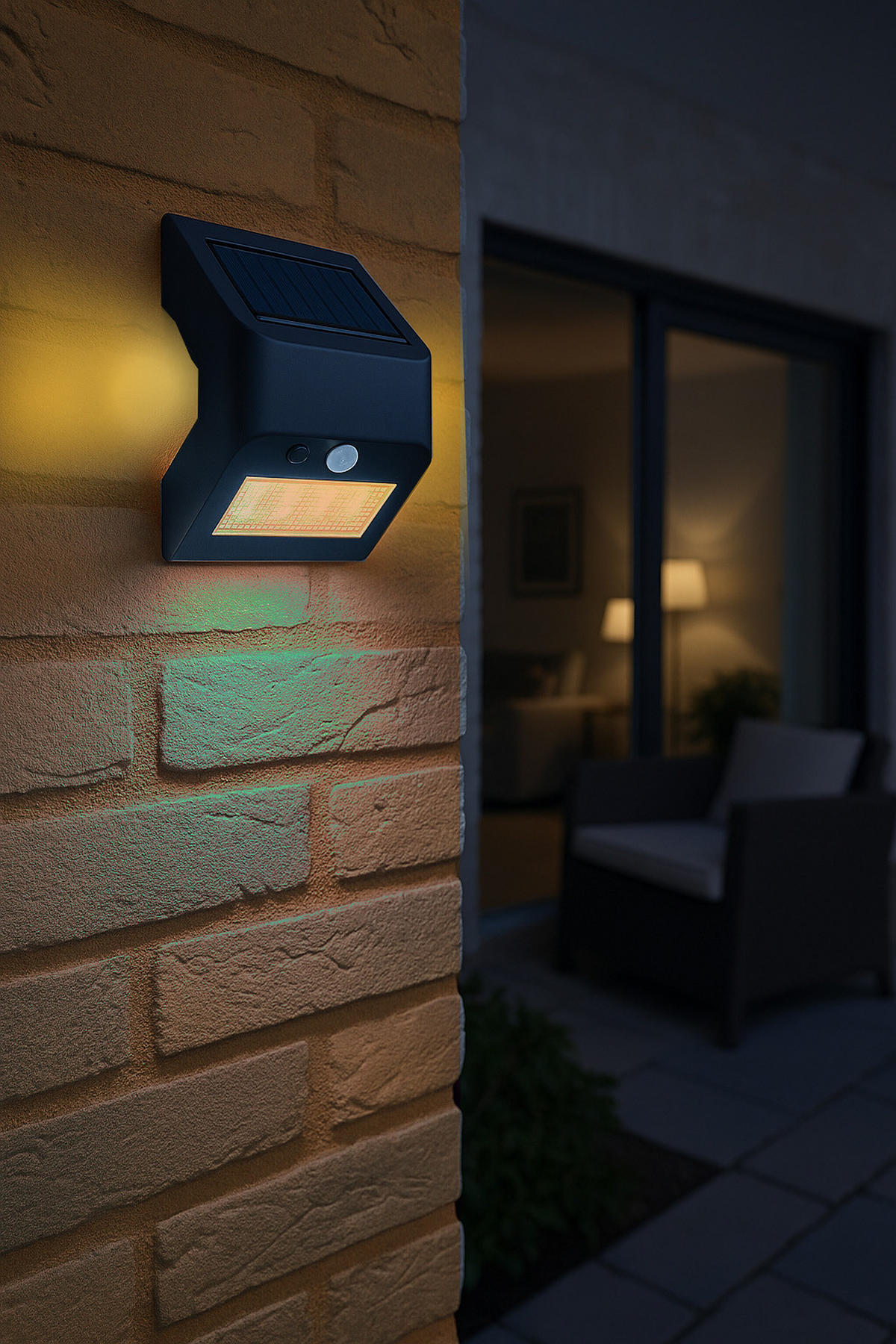 LED-SOLAR-WANDLEUCHTE mit Bewegungsmelder & Dämmerungssensor – ideal für Eingangsbereiche, Treppen & Terrassen schwarz warmweiß - Schwarz, Kunststoff (5.3/11.5/10cm) - Northpoint