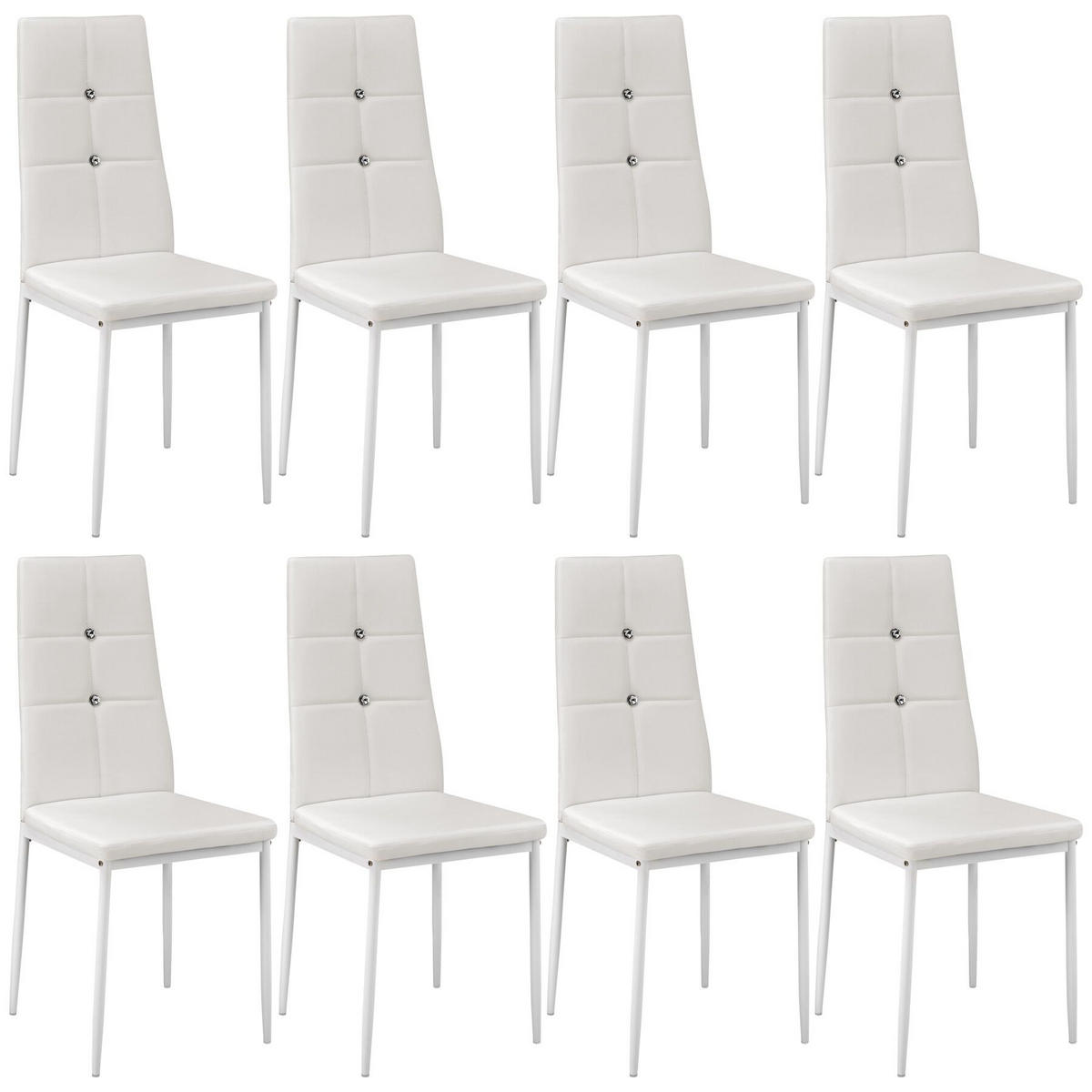 ESSZIMMERSTUHL 8er Set Julien 40 x 42 x 97 cm weiß - Weiß, Textil (42/97/40cm) - tectake