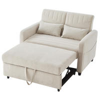 SCHLAFSOFA 2-Sitzer ausziehbar mit 3-stufiger Rückenlehne - Beige, Kunststoff (114/82.5/77cm)
