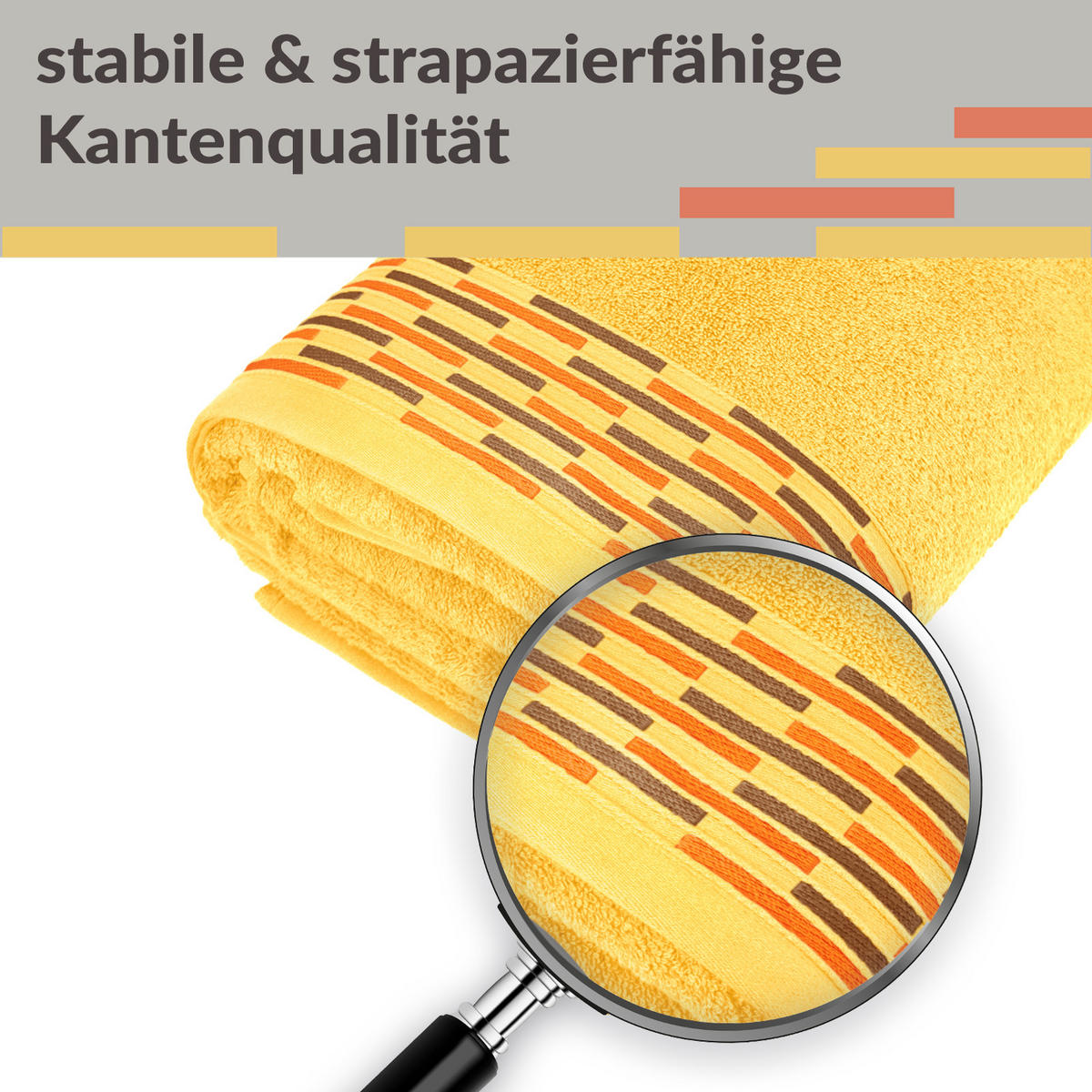 BADETUCH Lugano Gelb 100x200 cm - Gelb, Textil (100/200cm) - Lashuma