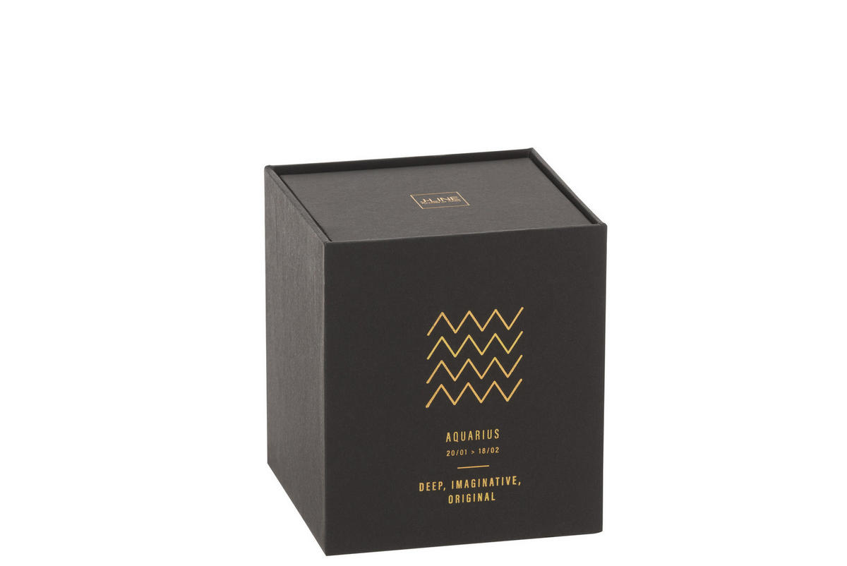 DUFTKERZE ASTRO WASSERMANN - Schwarz - 50 Std. - Schwarz, Paraffin (8/9.5cm) - J-Line