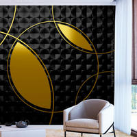 VLIESTAPETE Schwarz 200/140 cm - Goldfarben/Schwarz, Textil (200/1cm) - KUNSTLOFT