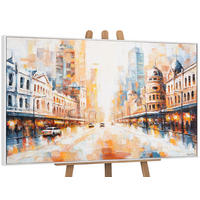 GEMÄLDE Raum und Rhythmus Schattenfugenrahmen Weiß 140x100 cm - Weiß, Holz (140/100cm) - YS-art gallery