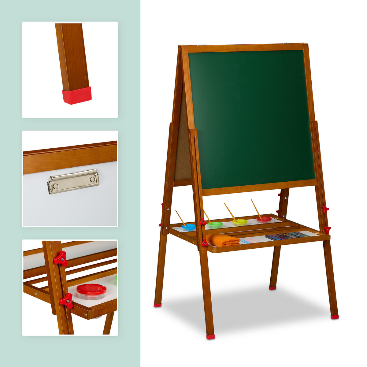 KINDERSTANDTAFEL - Multicolor, Holz/Holzwerkstoff (65/160/69cm) - Relaxdays