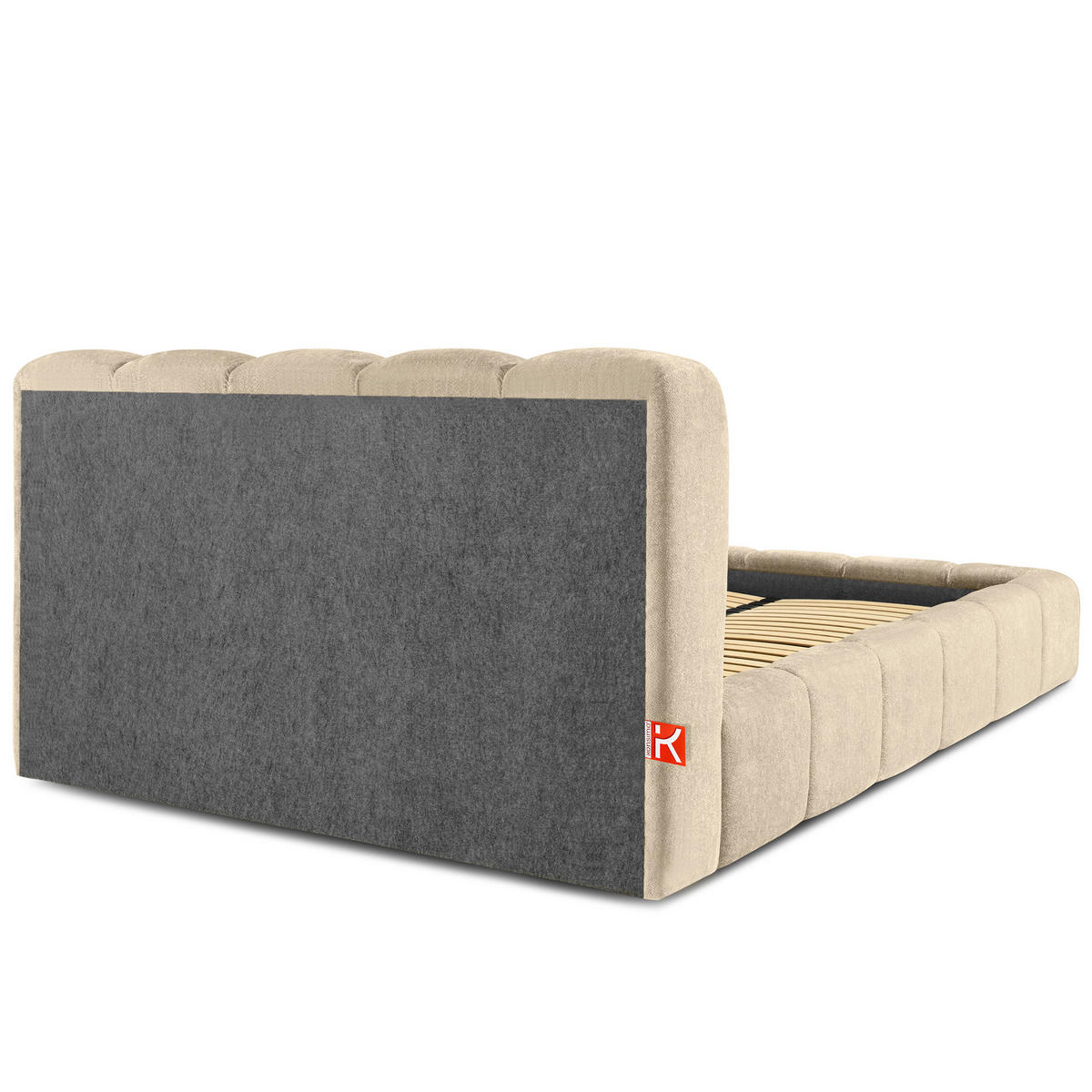 POLSTERBETT MERIDE Chenille, Beige - Beige/Schwarz, Holz/Textil (160/200cm) - KONSIMO®