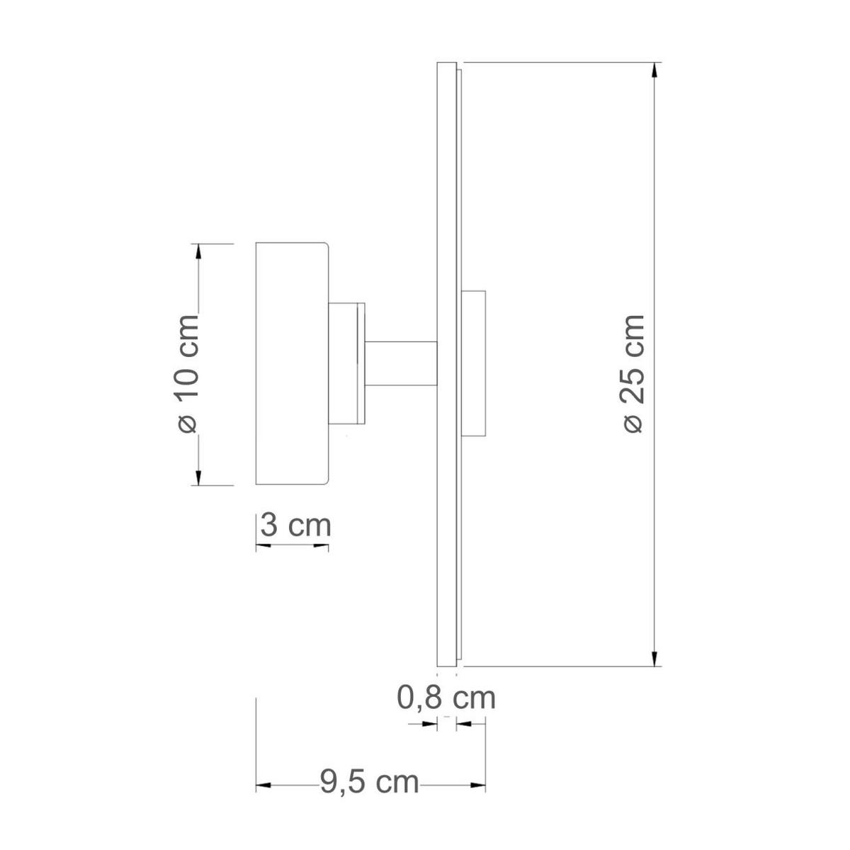WANDLEUCHTE Lunéa, Messing und Weiß, 9cm - Messingfarben, Metall (25/25/9cm) - KOSILUM