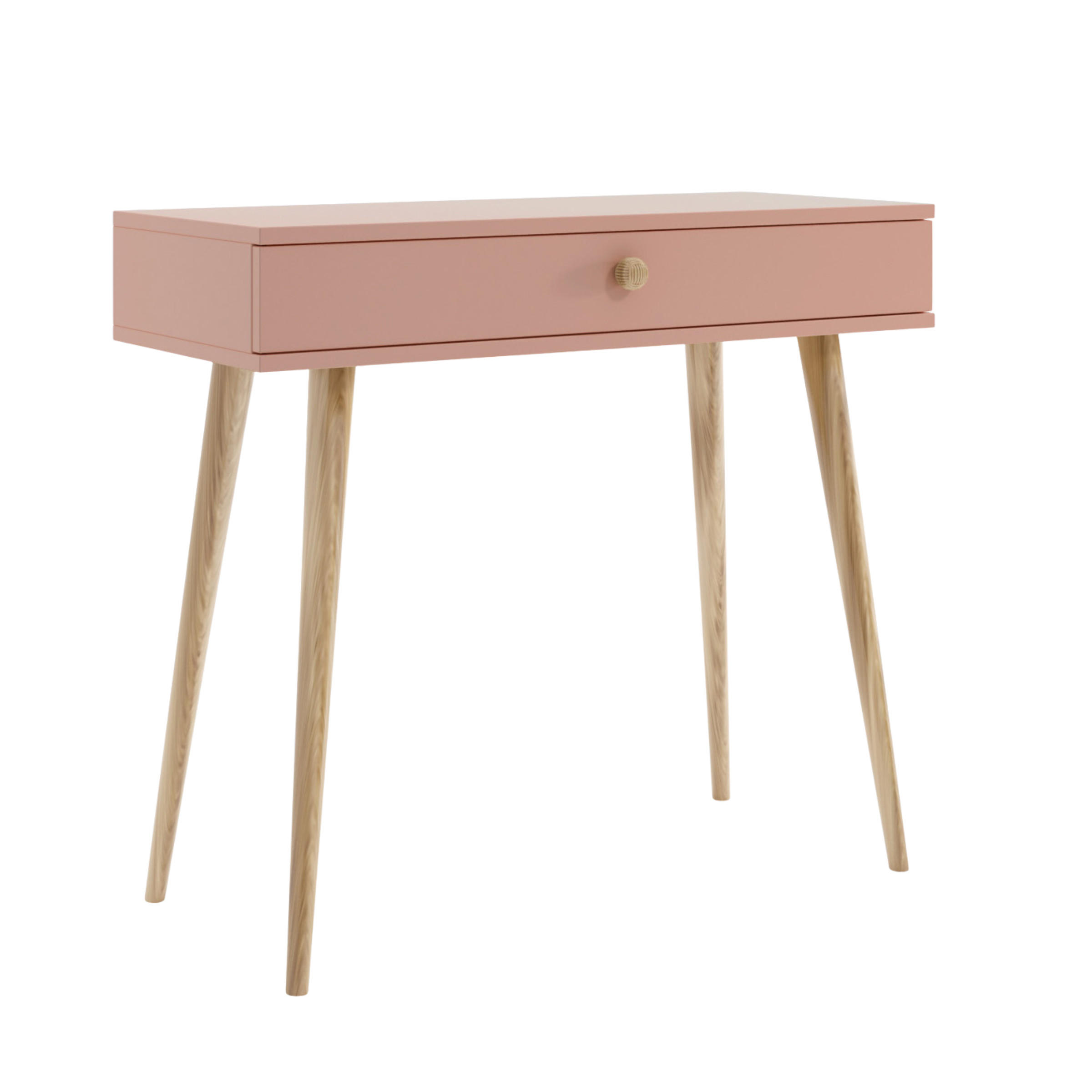 KONSOLE NATURA, 90 cm, Rosa, mit 1 Schublade - Rosa, Holz (90/80/31cm) - Excellent Home