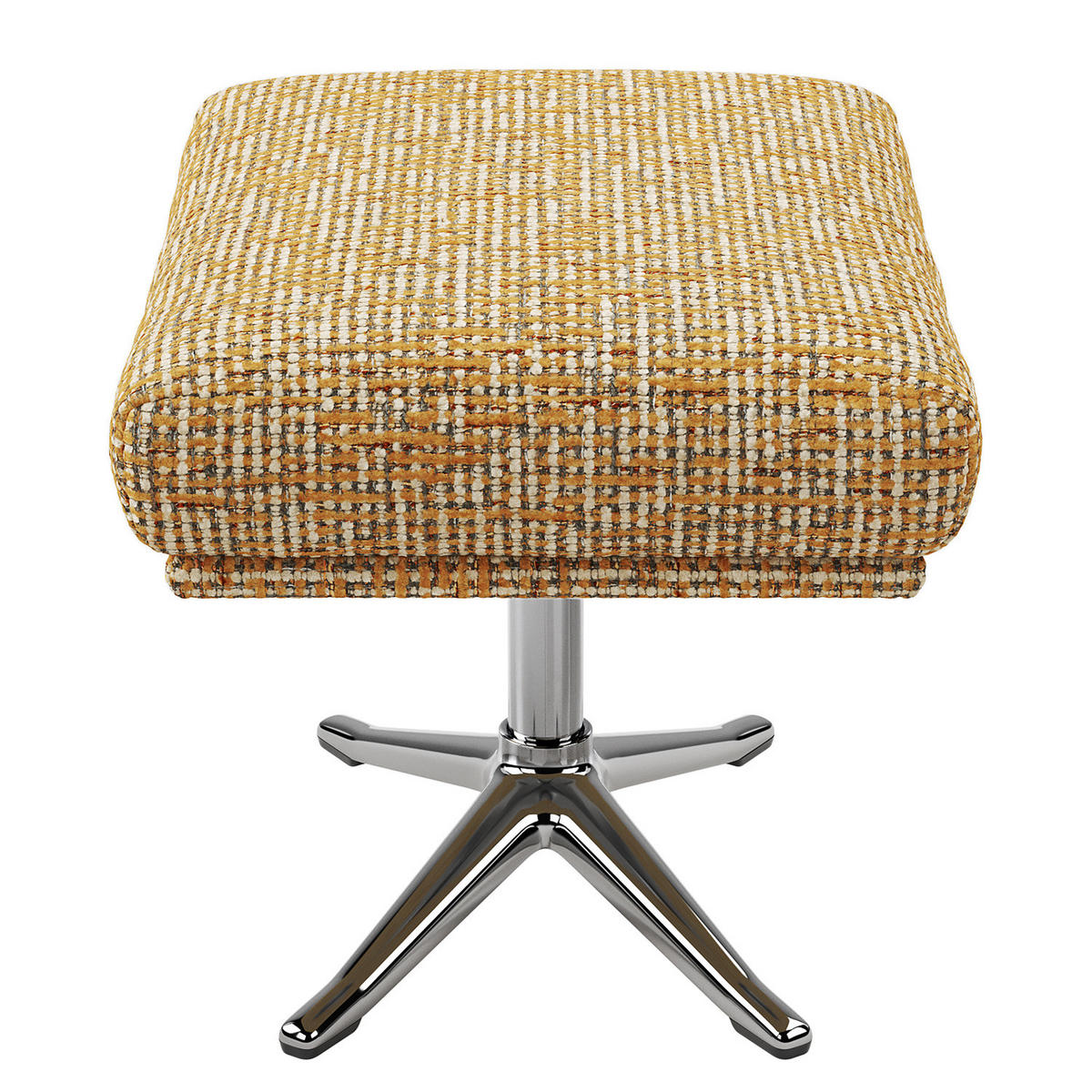 HOCKER mit Kreuzfuß - Chromfarben/Honig, Textil/Metall (54/41/41cm) - home24
