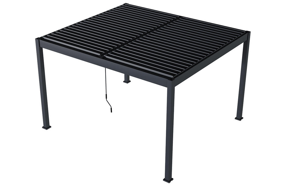 LAMELLENDACH-PERGOLA Oasis 3,6 x 4 m Anthrazit Aluminium - Grau, Kunststoff (80/175/120cm) - Green Spirit
