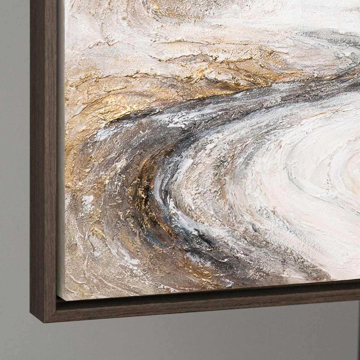 GEMÄLDE Wasserfall der Träume Schattenfugenrahmen Grau 120x80 cm - Grau, Holz (120/80cm) - YS-art gallery