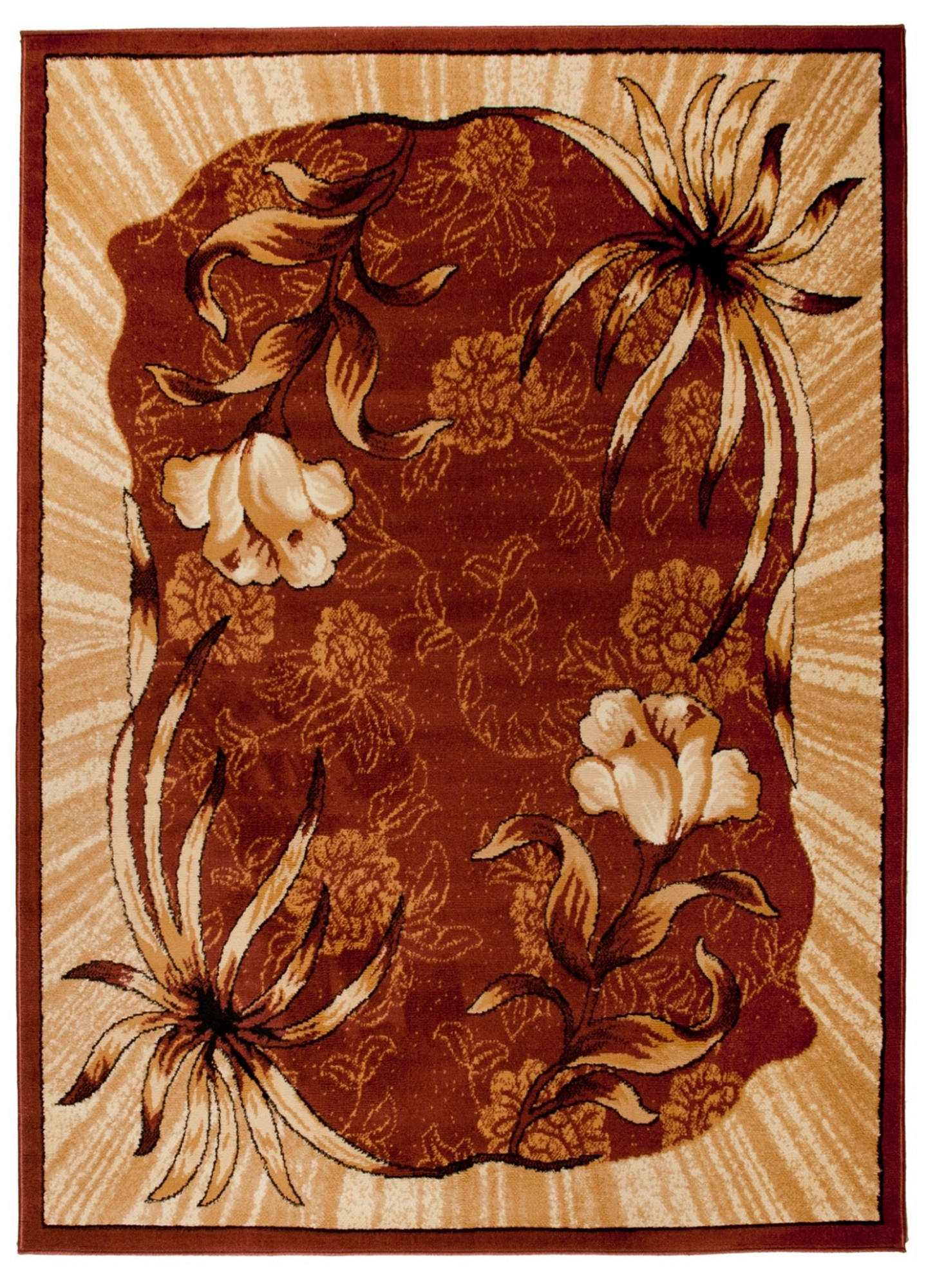 Tapiso Teppich Rotbraun, Hellbraun 100x200 cm