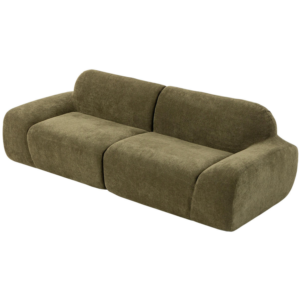 2-SITZER Sofa Dunkelgrün 244.0/95.0/70.0 cm - Dunkelgrün, Textil (95/70/244cm)