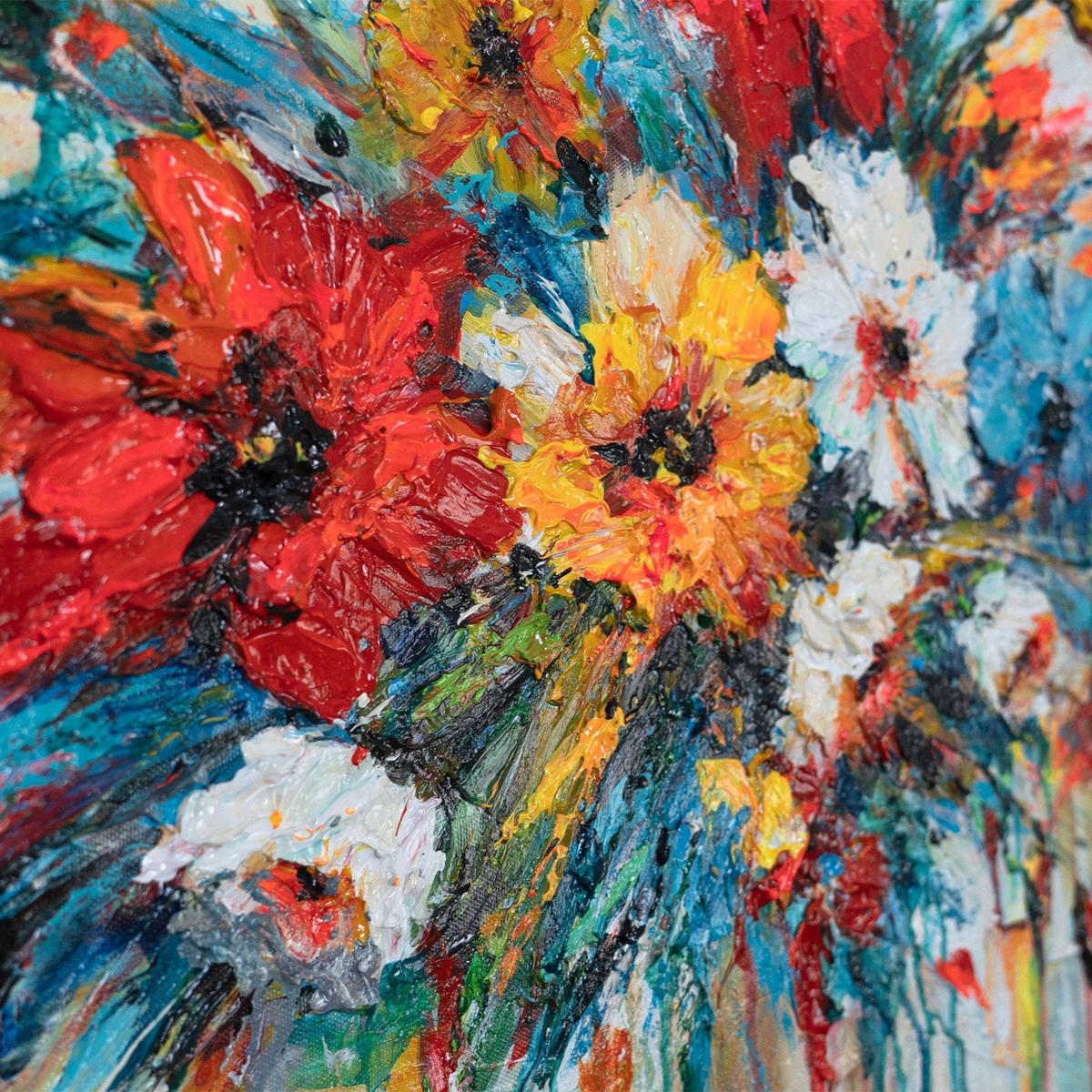 GEMÄLDE Florale Inspiration auf Keilrahmen 115x50 cm - Multicolor, Holz (115/50cm) - YS-art gallery