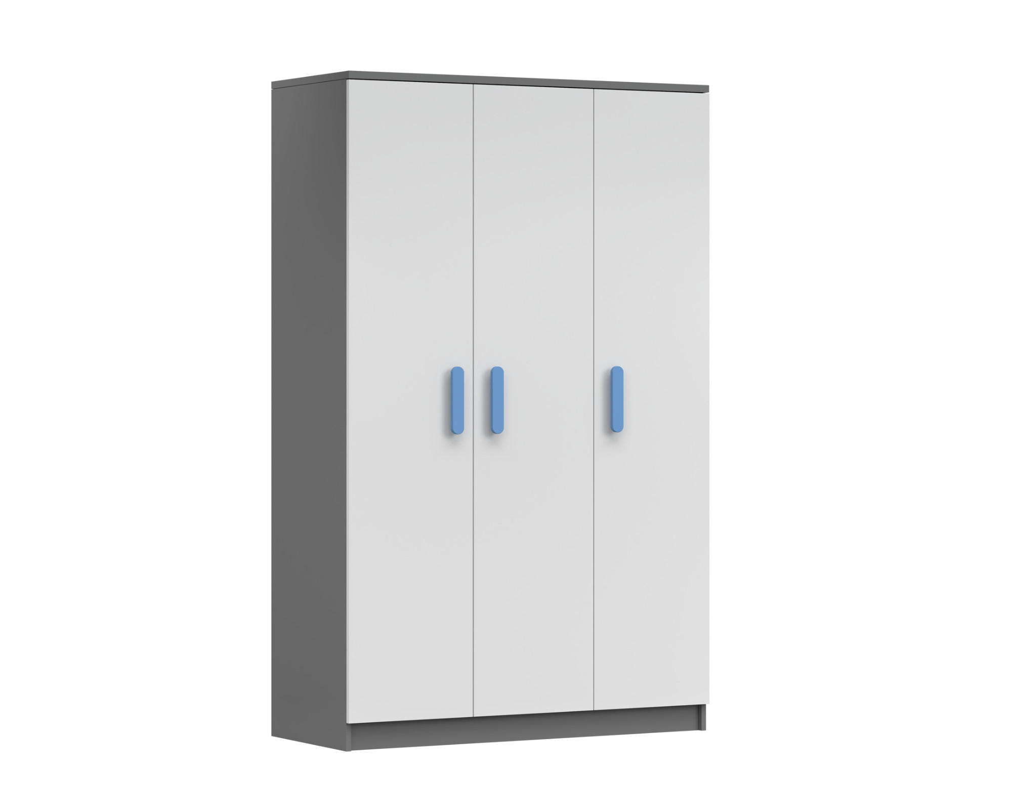 Deine Möbel 24 Kinderkleiderschrank Weiß, Grau, Blau 120x192x50 cm
