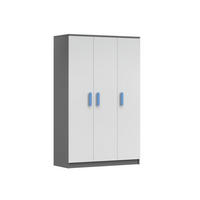 KINDERKLEIDERSCHRANK INGE 19 120/192/50 cm Weiß+Grau/Blau - Blau/Weiß, Holzwerkstoff (120/192/50cm) - Deine Möbel 24
