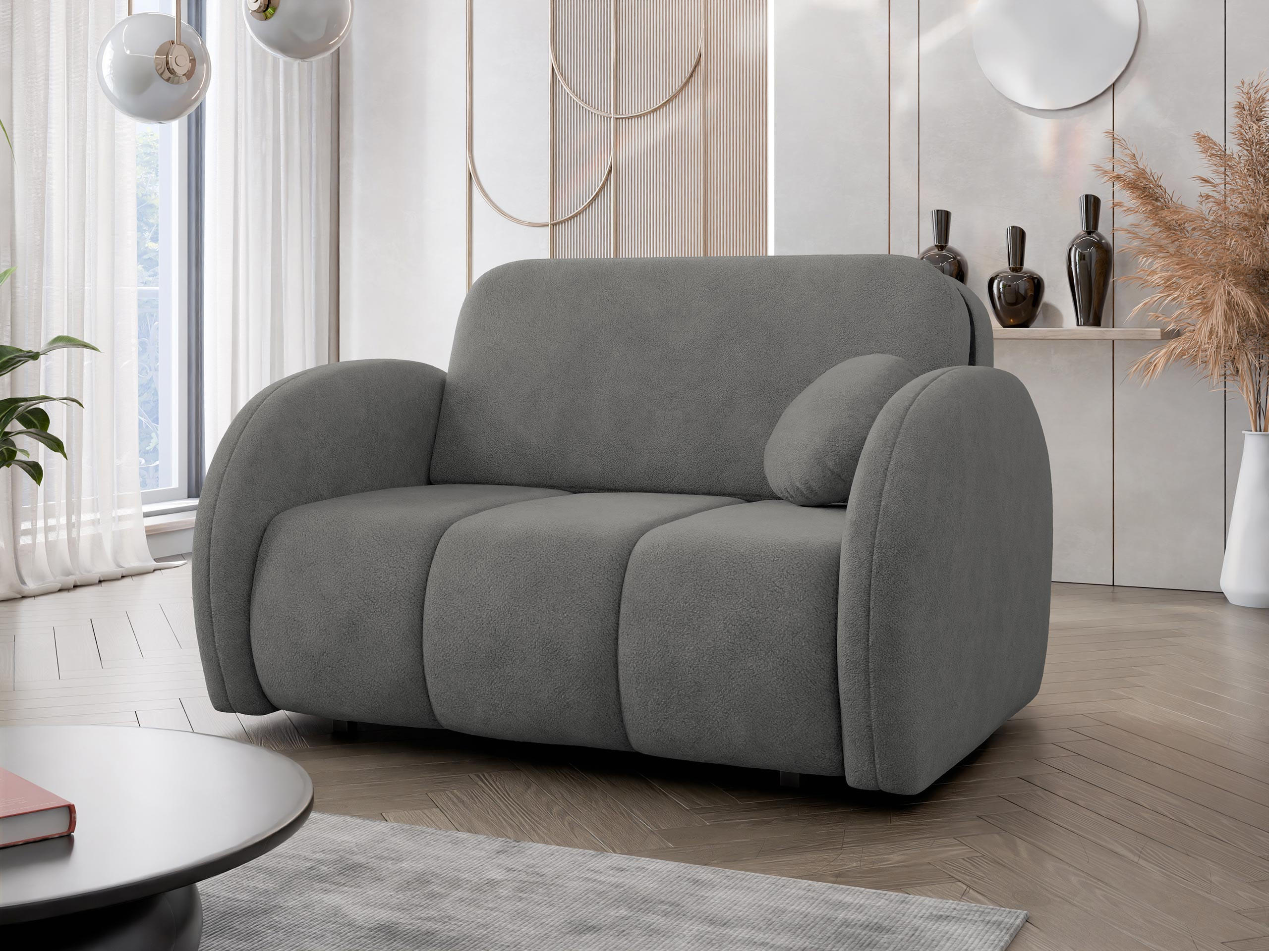 SCHLAFSOFA Viva Comfy II - Schwarz/Grau, Holz/Textil (132/85/103cm) - MIRJAN24