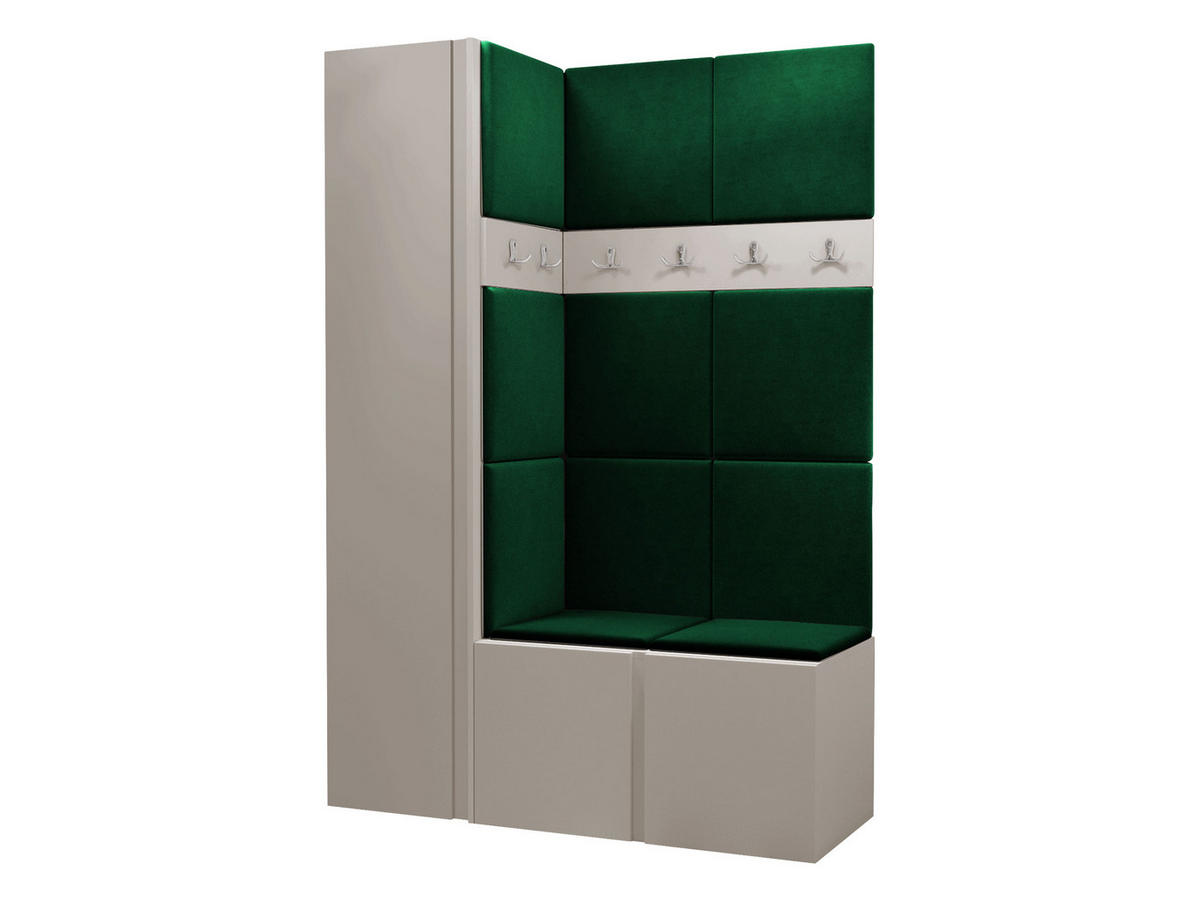 GARDEROBEN-SET Orion IX - Kaschmir/Grün, Holzwerkstoff/Kunststoff (124/186/46cm) - MIRJAN24