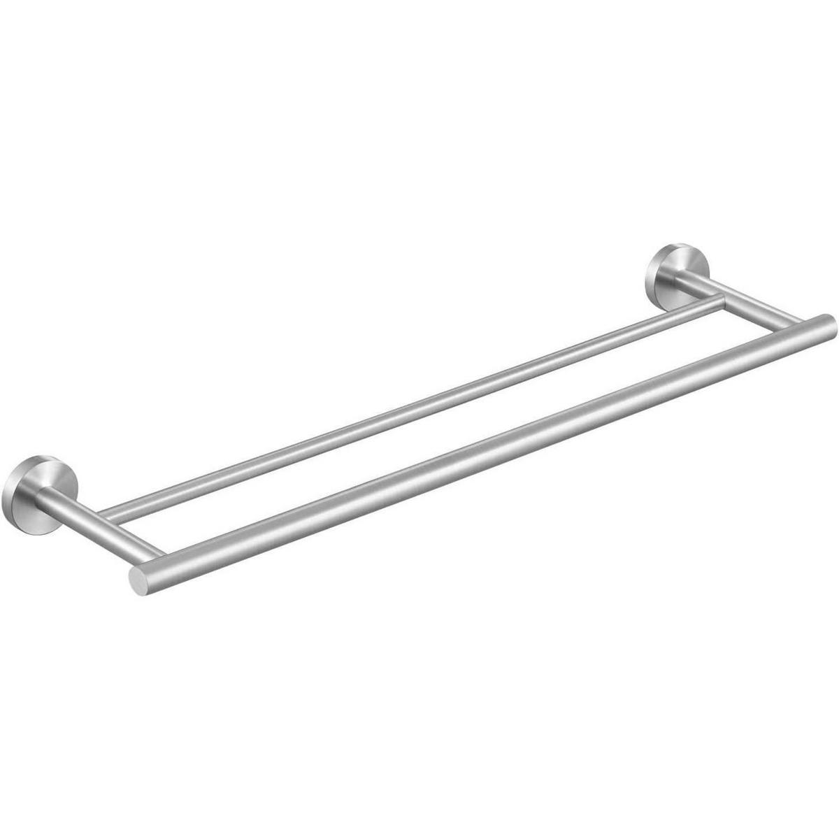 HANDTUCHHALTER Doppel 60 cm Gebürstet Edelstahl - Grau, Metall (14.5/5/60cm)