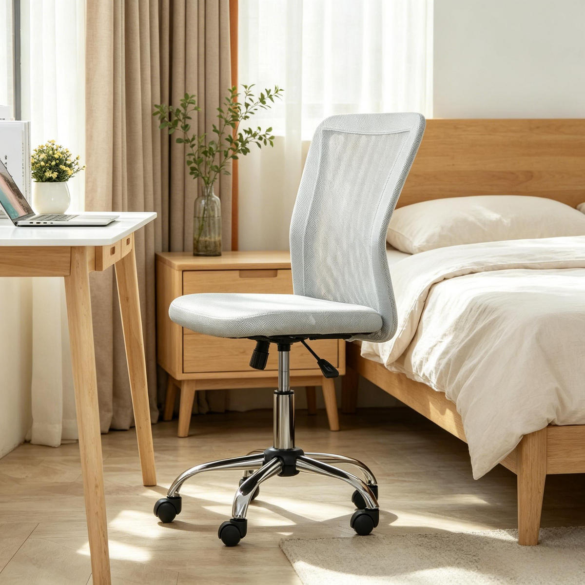 DREHSTUHL moderner Drehstuhl für Homeoffice 90 bis 100 cm - Grau, Textil (43/90/58cm) - Gisaae