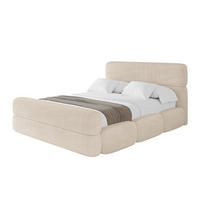 POLSTERBETT mit Bettkasten, Fußteil und Lattenrost, Bett mit Matratze H3/H4 - ELVA-Z 180x200 Beige - Creme, Holzwerkstoff/Textil (180/200cm) - ALTDECOR