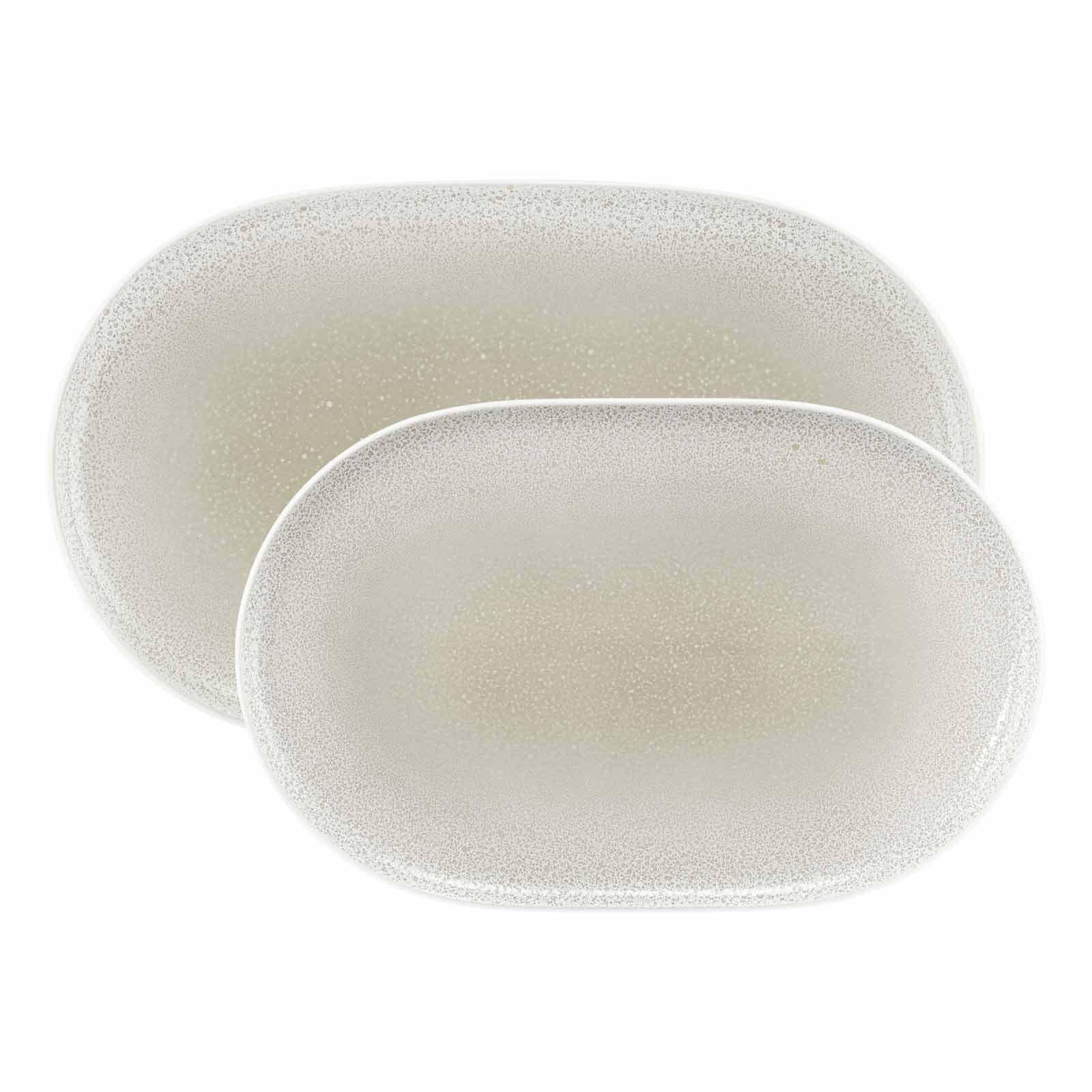 SERVIERPLATTEN-SET Sento Home Aura cream 2er Set - Creme, Keramik (1/1/1cm) - Seltmann Weiden