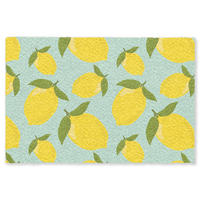 ROHOŽKA Citrony vzor - Žlutá - Modrá - Vzor - Ovoce 120x80 cm - žlutá, textil/umělá hmota (120/0.4cm) - MuchoWow