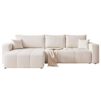 ECKSOFA PEDRO mit Schlaffunktion und Bettkasten Creme - Creme, Holzwerkstoff/Textil (278/145cm) - Idohome